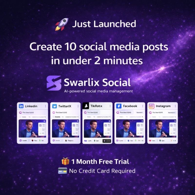 Swarlix Social AI: AI Powered Social Media Growth Tool to Reach 100,000+ Users